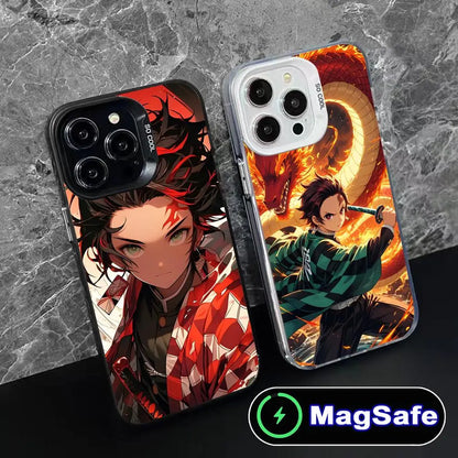Demon Slayer Tanjiro Phone Case for iPhone 16 15 14 13 12 11 Pro Max Plus MagSafe Translucent Colour Printing Smartphone Cover