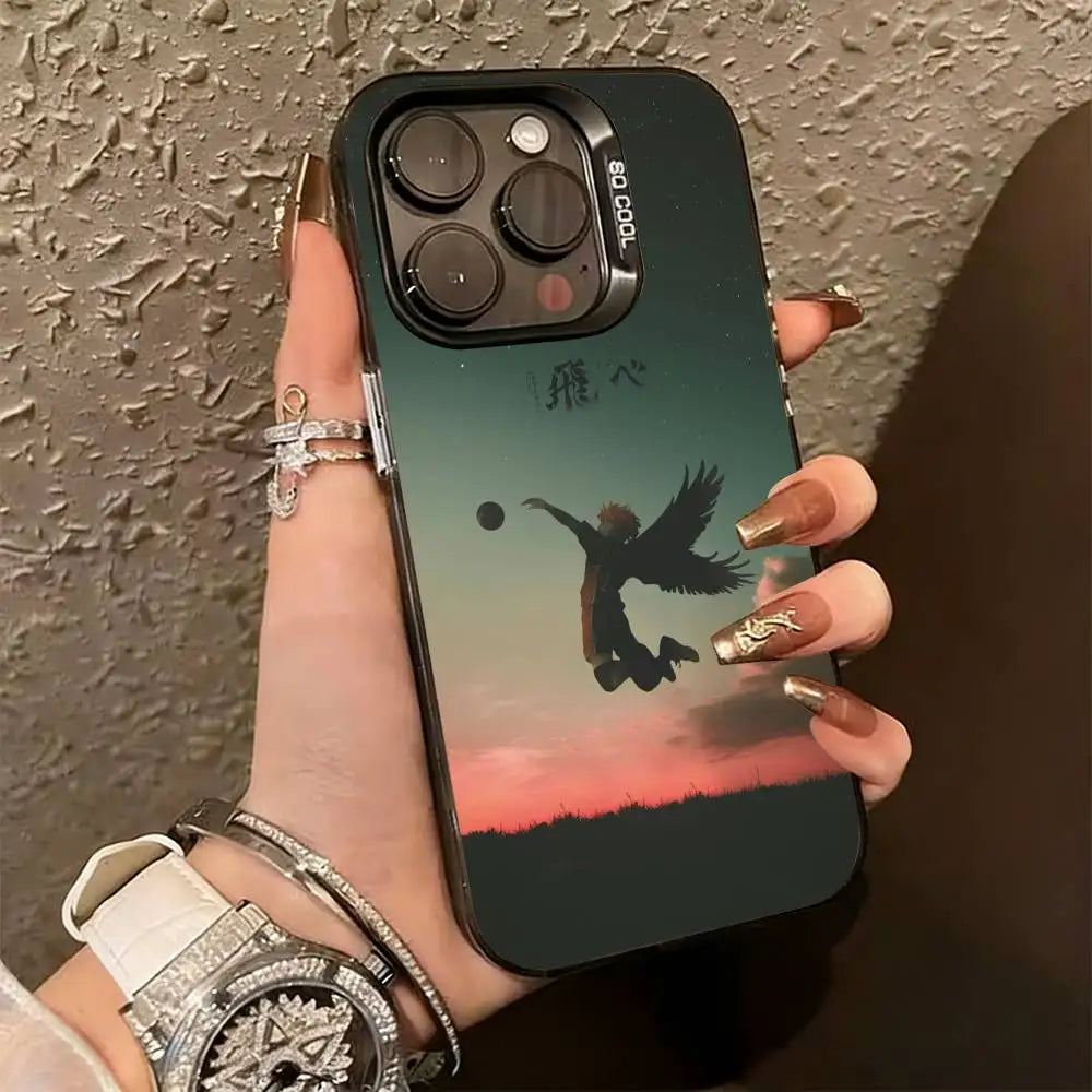 H-Haikyuu Anime  Phone Case For iPhone 17,16,15,14,13,12,11 Plus,Pro Max,XS,Colorful Silver Phone case Funda Cover