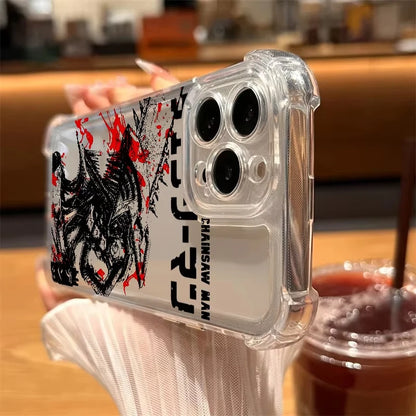 Anime Chainsaw Man Denji Phone Case For iPhone 17 Air 16 E 15 14 13 12 11 Pro Max Plus Mini SE 2020 2022 Soft Transparent Cover