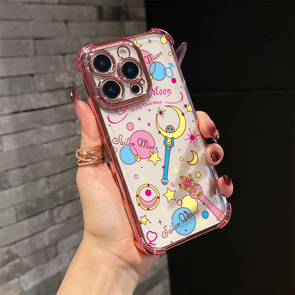 Lovely Cartoon m-moons Plating Phone Case For s-sailor Samsung S26 S25 S24 S23 S22 S21 20 Edge Plus Ultra 4G 5G Anti Fall Airbag