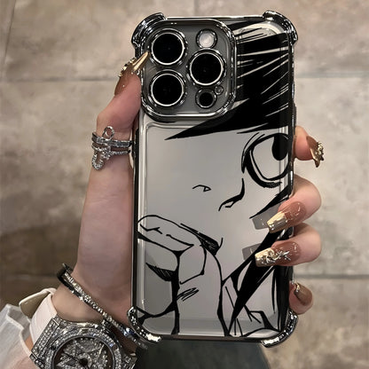 Anime Death Note Plating Phone Case For iPhone 17 17e 16e 16 15 14 13 12 11 Pro Max X XR XSMax 8 Mini Air Plus Anti-Fall Airabag