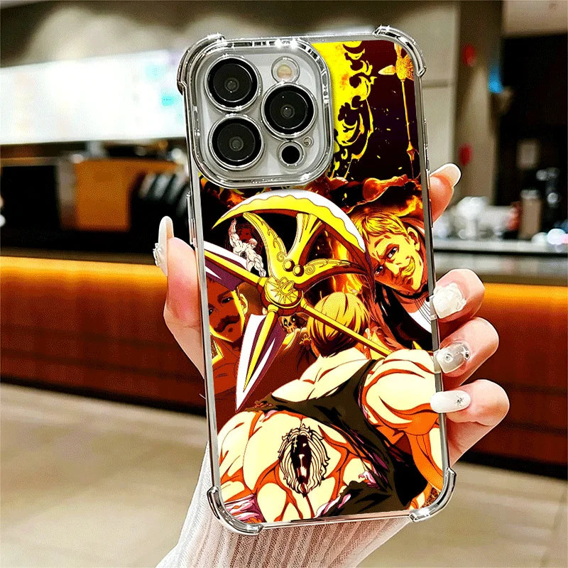 Seven D-Deadlys Sins Escanor Soft Phone Case For iPhone 15 16 17 Air 14 Pro Max 16E Plus 13 12 Mini Plating Anti-Fall Fundas