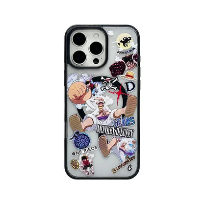 Anime Comics One Piece Case For iPhone 16 15 14 13 12 11 Pro Max Plus Cartoon Luffy Matte For Magsafe Wireless Charge Cover