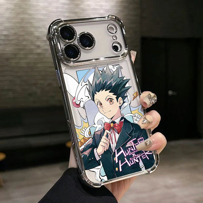Hot HUNTERS×HUNTERS KilluaS Plating Phone Case For iPhone 17 17e 16e 16 15 14 13 12 11 Pro Max X Mini Air Plus Anti-Fall Airabag