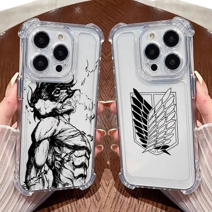 Attacks Anime On Titans Hot Cool Phone Case Clear For iPhone 17 16 14 15 11 12 13 Pro Max 16E Plus 17 Air Soft Shockproof Cover