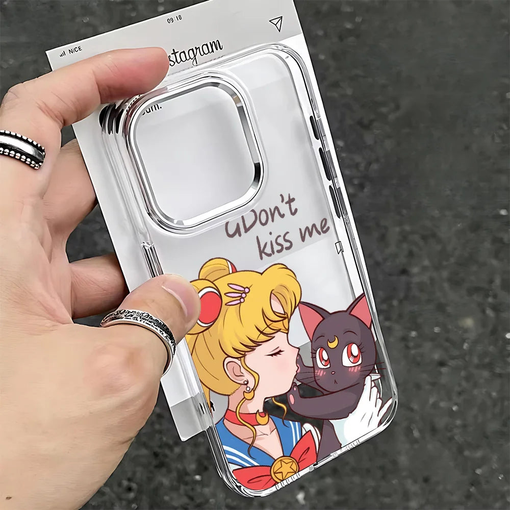 Anime S-Sailors M-Moons Phone Case For iPhone 17 16e 16 15 14 13 12 11 mini Pro Max X XR XSMAX 8 7 Air Plus Clear Soft Cover