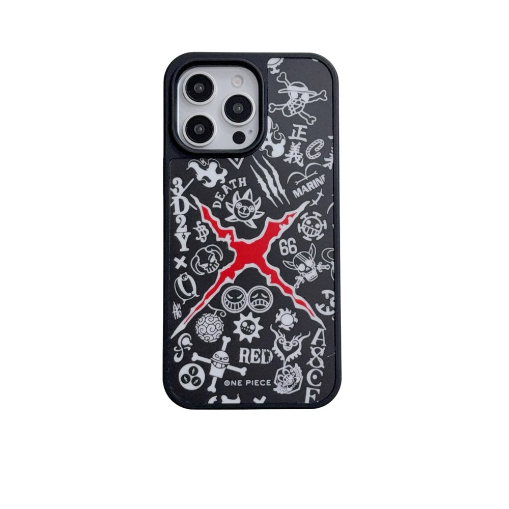 Fashion Cool Japan Anime One Piece Logo Phone Case For iPhone 17 Pro 16 15 14 13 Pro Max Cases Shockproof Hard Cover
