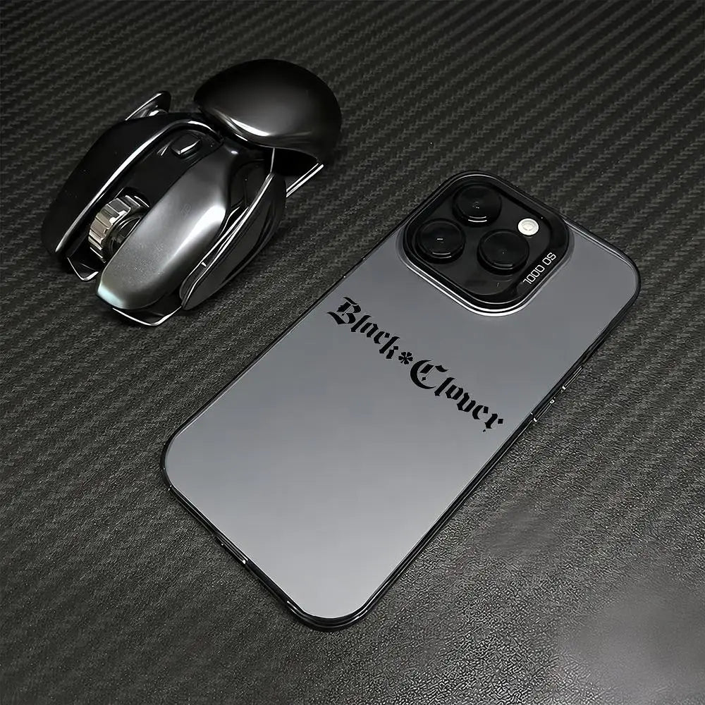 Black Clover logo Phone Case For iPhone 11/12/13/14/15/16/17 Pro Max Color Gradient TPU Case Shockproof Cover