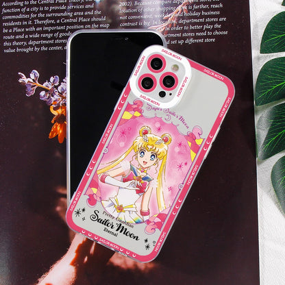 Sailors Moons Girl Phone Case for Apple iPhone 17 Air 16 15 14 Plus 13 12 11 Pro Max Border printing Soft Transparent Cover