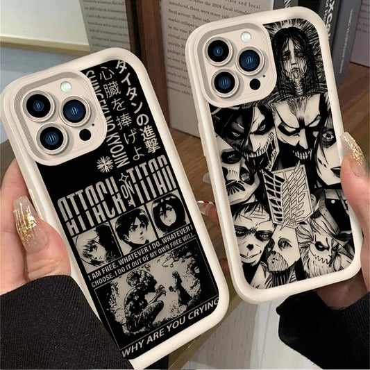 Anime Attack on Titans Phone Case for iPhone 17 16e 16 15 14 13 12 11 Air Pro Max Mini XR XS X 7 8 6 6s Plus Soft TPU Back Cover