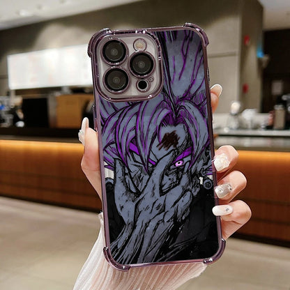 Dragon Ball anime sketch Plating Phone Case For iPhone 17 17e 16 15 14 13 12 11 Pro Max X XR 7 8 Mini Air Plus Anti-Fall Airabag