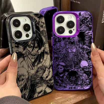 Attack on Titan Frosted Case for iPhone 17 Air 16 E 15 14 Plus 13 12 Mini 11 Pro Max Washable Acrylic Silicone Hard Edge Cover