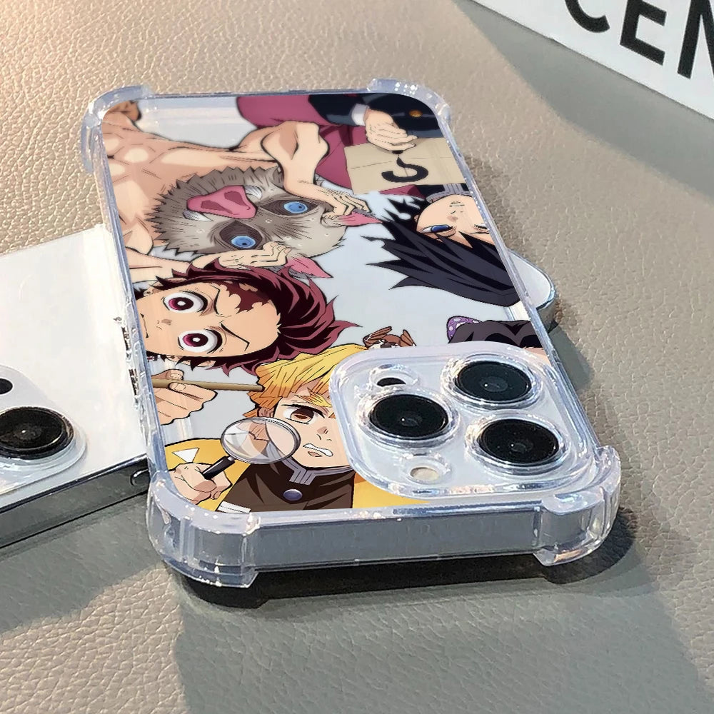 Cute D-Demons S-Slayers Phone Case for Apple iPhone 17 Air 16 15 14 Plus 13 12 11 Pro Max Anti-drop Soft Transparent Cover