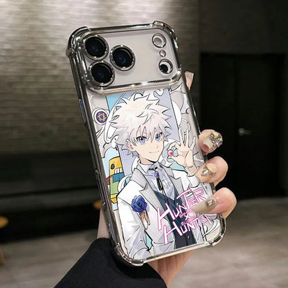 Hot HUNTERS×HUNTERS KilluaS Plating Phone Case For iPhone 17 17e 16e 16 15 14 13 12 11 Pro Max X Mini Air Plus Anti-Fall Airabag