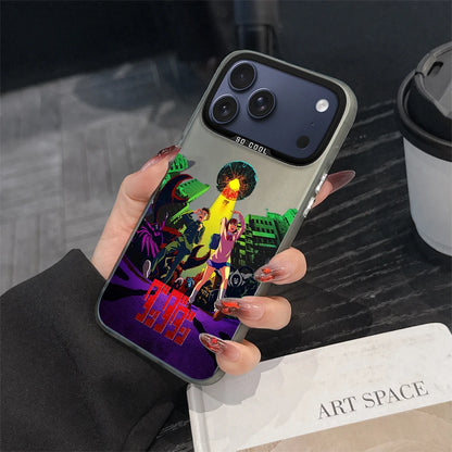 DAN DA DAN Anime Phone Case For iPhone 11 12 13 14 15 16 17 E Pro Max Plus Mini Electroplated Silver IMD Laser Black Cover