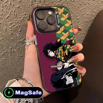 Demon Slayer Giyu Tomioka Phone Case for iPhone 16 15 14 13 12 11 Pro Max Plus MagSafe Translucent Colour Protective Cover