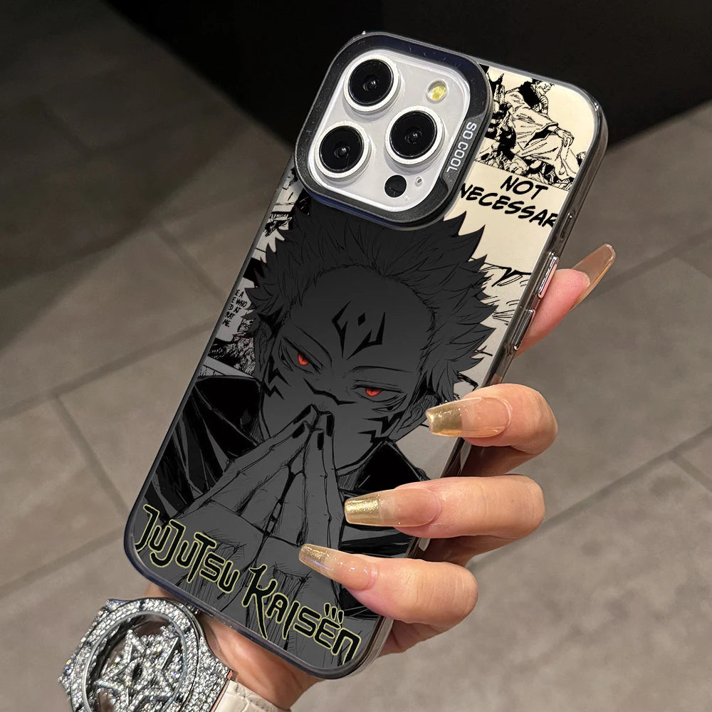Jujutsus Kaisens Sukunas Phone Case for iPhone 17 Air 16 16e 15 14 Plus 13 12 11 Pro Max X Xs XR 8 Colorful Silver Hard Cover