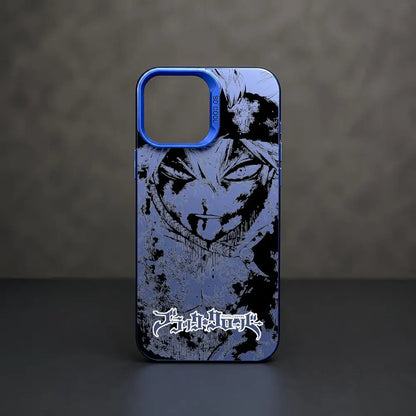 Asta Cartoon B-Black Clover Phone Case iPhone 11/12/13/14/15/16/17 Pro Max Aurora TPU Case Shockproof Slim Stylish Cover