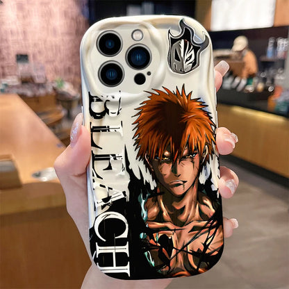 Anime Bleach Wave Case for iPhone 16 15 14 Pro Max 13 12 Mini 11 XS X XR 8 7 Plus SE 2022 2020 Soft Shockproof Back Cover Funda
