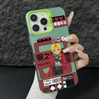 Anime Fullmetals Alchemists Phone Case for iPhone 17 Air 16 16e 15 14 Plus 13 12 11 Pro Max X Xs XR 8 Colorful Silver Hard Cover