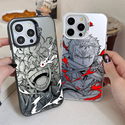 O-One P-Piece Hard Plating Case for Luffy Zoro IPhone 12 17 Air Pro Max 16 15 11 14 13 Pro Max XS X XR Plus 8 7 SE 2020 Cover