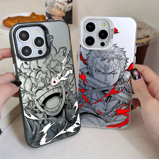 O-One P-Piece Hard Plating Case for Luffy Zoro IPhone 12 17 Air Pro Max 16 15 11 14 13 Pro Max XS X XR Plus 8 7 SE 2020 Cover