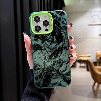 Attack on Titan Frosted Case for iPhone 17 Air 16 E 15 14 Plus 13 12 Mini 11 Pro Max Washable Acrylic Silicone Hard Edge Cover
