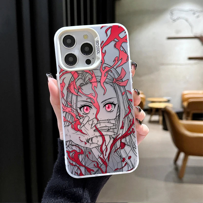 Anime Zenitsu Nezuko Demon Slayer Phone Case for iPhone 12 17 Air Pro Max 16 15 11 14 13 Pro Max XS X XR Plus 8 7 SE 2020 Cover