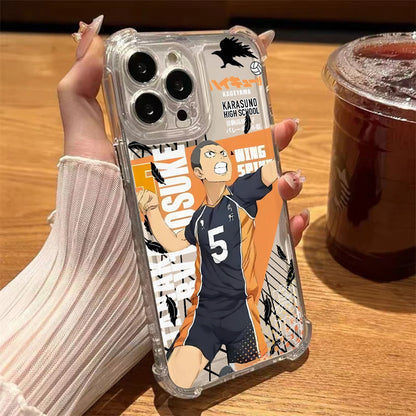 Haikyuu Oya Volleyball Phone Case for iPhone 16 15 14 Plus 13 12 Mini 11 iPhone16 Pro Max X Xs XR 7 8 Soft Thin Clear Cover