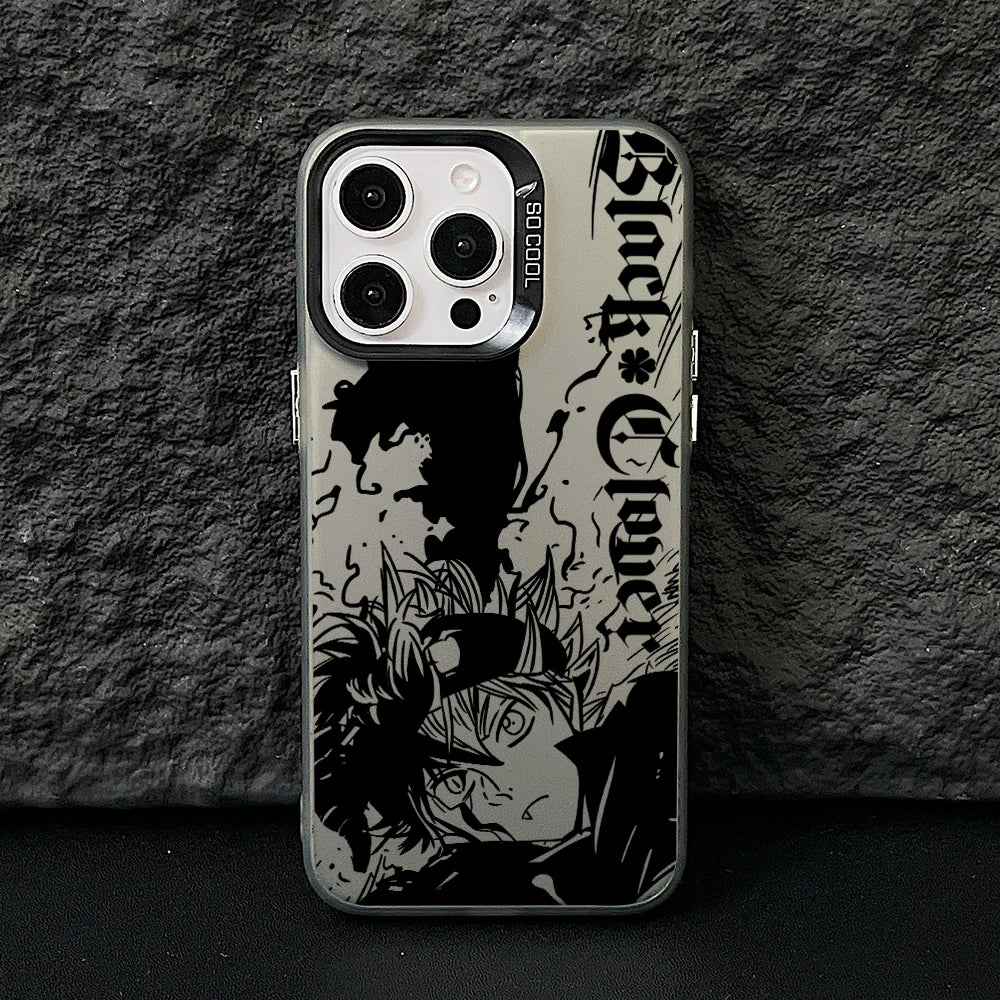 Black Clovers Astas Phone Case for Samsung Galaxy S26 S25 Edge S24 S23 S22 S21 FE S20 Ultra Plus 5G Colorful Silver Hard Cover