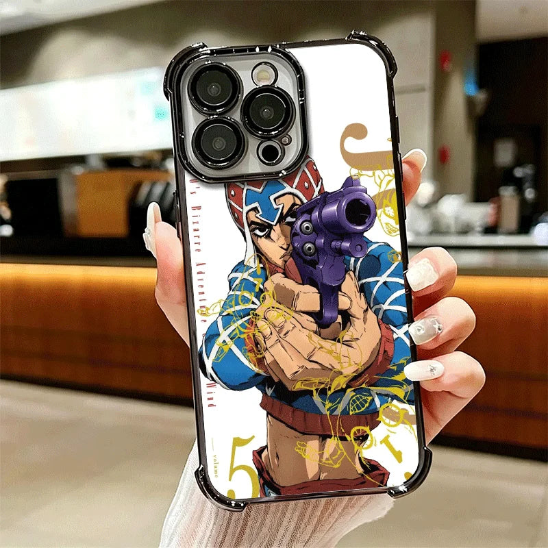 JoJo Adventure Guido Mista Soft Phone Case For iPhone 15 16 17 Air 14 Pro Max 16E Plus 13 12 Mini Plating Anti-Fall Fundas