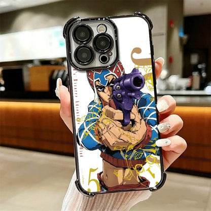 JoJo Adventure Guido Mista Soft Phone Case For iPhone 15 16 17 Air 14 Pro Max 16E Plus 13 12 Mini Plating Anti-Fall Fundas