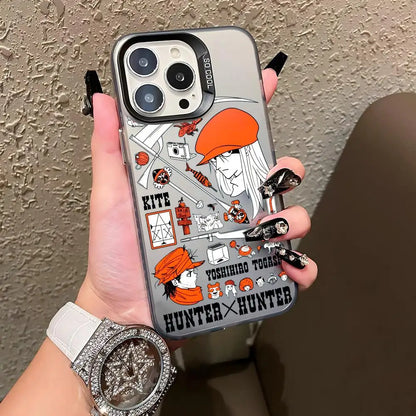 HUNTER HUNTER Phone Case For lMDColor Silver Shell For lPhone 17 16 e 15 14 13 12 11 Pro Max Plus
