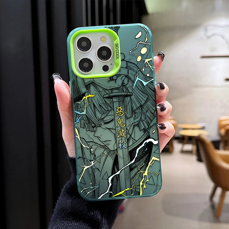 Anime Zenitsu Nezuko Demon Slayer Phone Case for iPhone 12 17 Air Pro Max 16 15 11 14 13 Pro Max XS X XR Plus 8 7 SE 2020 Cover