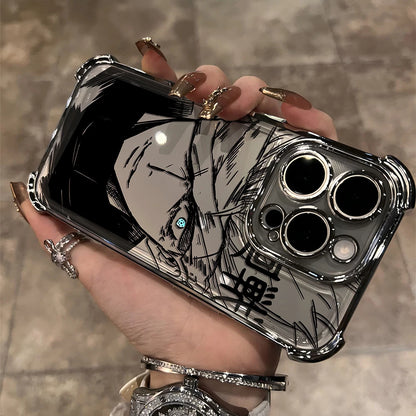 Jujutsu Kaisen Gojo Satoru New Plating Case For iPhone 16 15 14 13 12 11 Pro Max X XR XSMax 7 8 6 Plus Anti-Fall Airabag Back