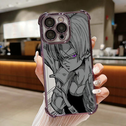 Dragon Ball anime sketch Plating Phone Case For iPhone 17 17e 16 15 14 13 12 11 Pro Max X XR 7 8 Mini Air Plus Anti-Fall Airabag