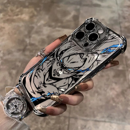 Black Comics D-Dragons Plating Phone Case For iPhone 17 17e 16e 16 15 14 13 12 11 ProMax Mini Air Plus Anti-Fall Airabag B-Balls