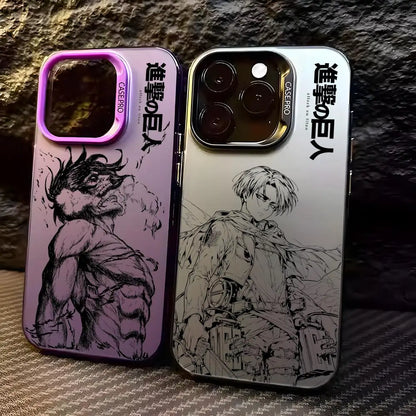 Hot Anime A-Attack on Titan Phone Case For iPhone 17 16 15 14 13 12 11 Pro Max Designer Matte Laser Aurora Funda Phone Case