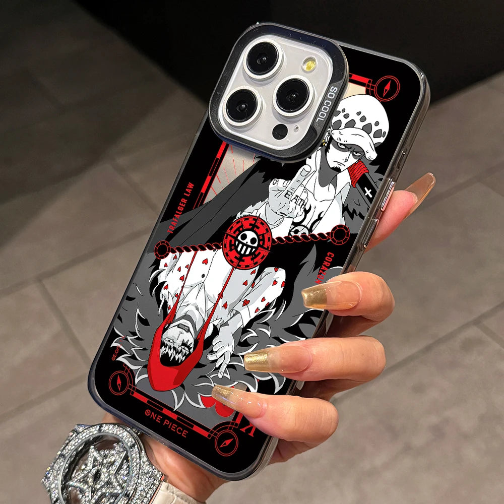 One Luffies Z-Zoroes Pieces Phone Case for iPhone 17 Air 16 16e 15 14 Plus 13 12 11 Pro Max X Xs XR 8 Colorful Silver Hard Cover