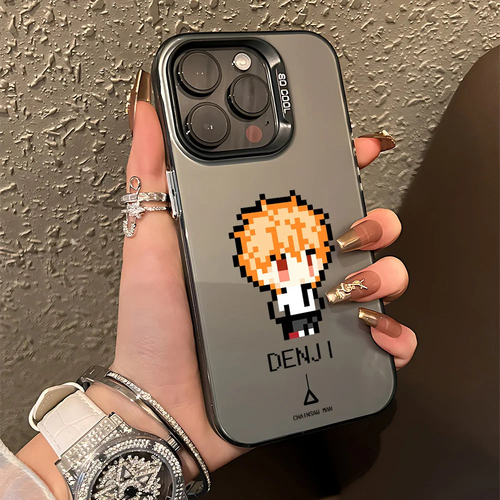 lovely pixel Matte Phone Case for Oppo A5x A5 A3x A60 A79 A98 A1 A78 A58 A38 A18 A57 A76 A17 A94 A74 F29 Pro 4G 5G chainsaw man