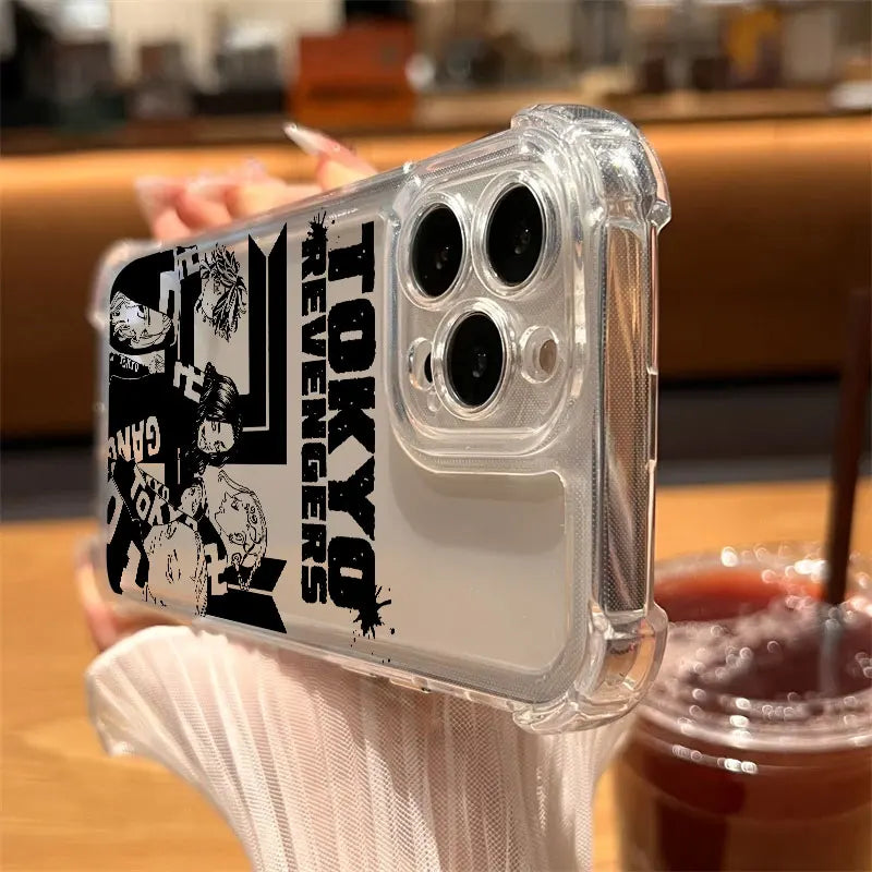 Tokyos Revengers Anime Phone Case Clear For iPhone 17 16 14 15 11 12 13 Pro Max 16E 16 Plus 17 Air Soft Shockproof Silicon Cover