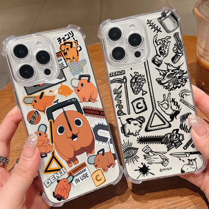 Chainsaw Man Anime Anti Fall Clear Phone Case For Xiaomi Redmi 14C 13C 12C K50 K40 Note 14 13 12 11 10 9S A1 A2 Pro Plus 4G 5G