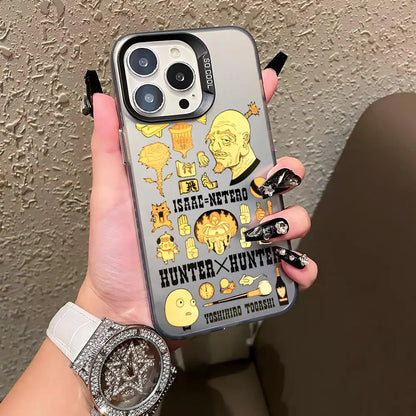 HUNTER HUNTER Phone Case For lMDColor Silver Shell For lPhone 17 16 e 15 14 13 12 11 Pro Max Plus