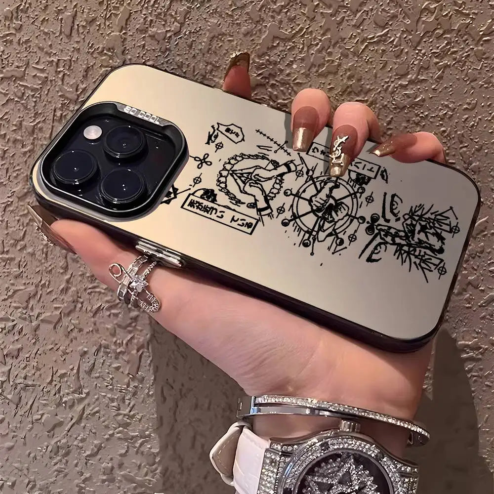 Anime J-Jujutsu Kaisen Phone Case For iPhone 16 15 14 13 12 11 Plus Pro Max multicolor Aurora laser Shockproof Funda Cover