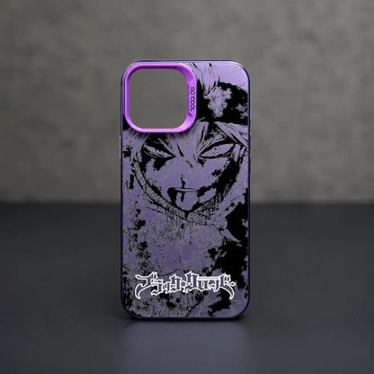 Asta Cartoon B-Black Clover Phone Case iPhone 11/12/13/14/15/16/17 Pro Max Aurora TPU Case Shockproof Slim Stylish Cover