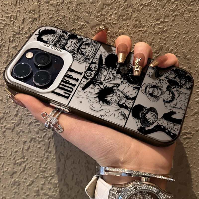 One Piece Luffy Ace Sabo ART LINE Phone Case for iPhone 12 17 Air Pro Max 16 15 11 14 13 Pro Max XS X XR Plus 8 7 SE 2020 Cover