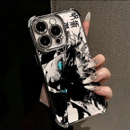 Jujutsu Kaisen Gojo Satoru New Plating Case For iPhone 16 15 14 13 12 11 Pro Max X XR XSMax 7 8 6 Plus Anti-Fall Airabag Back