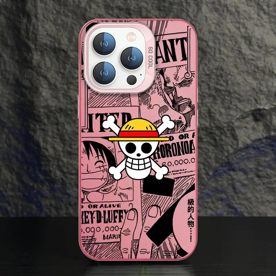 One Piece Bone Logo Cover Phone Case for iPhone 16e 11 12 13 Pro Max 14 15 16 Plus
