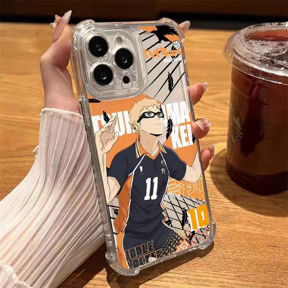 Haikyuu Oya Volleyball Phone Case for iPhone 16 15 14 Plus 13 12 Mini 11 iPhone16 Pro Max X Xs XR 7 8 Soft Thin Clear Cover