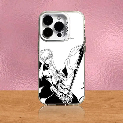 Anime B-Bleach Kurosaki Ichigo Phone Case For iPhone 16,15,14,13,12,11,Pro,XS,Max,Plus,Mini,SE White Candy Matte Shockproof Case